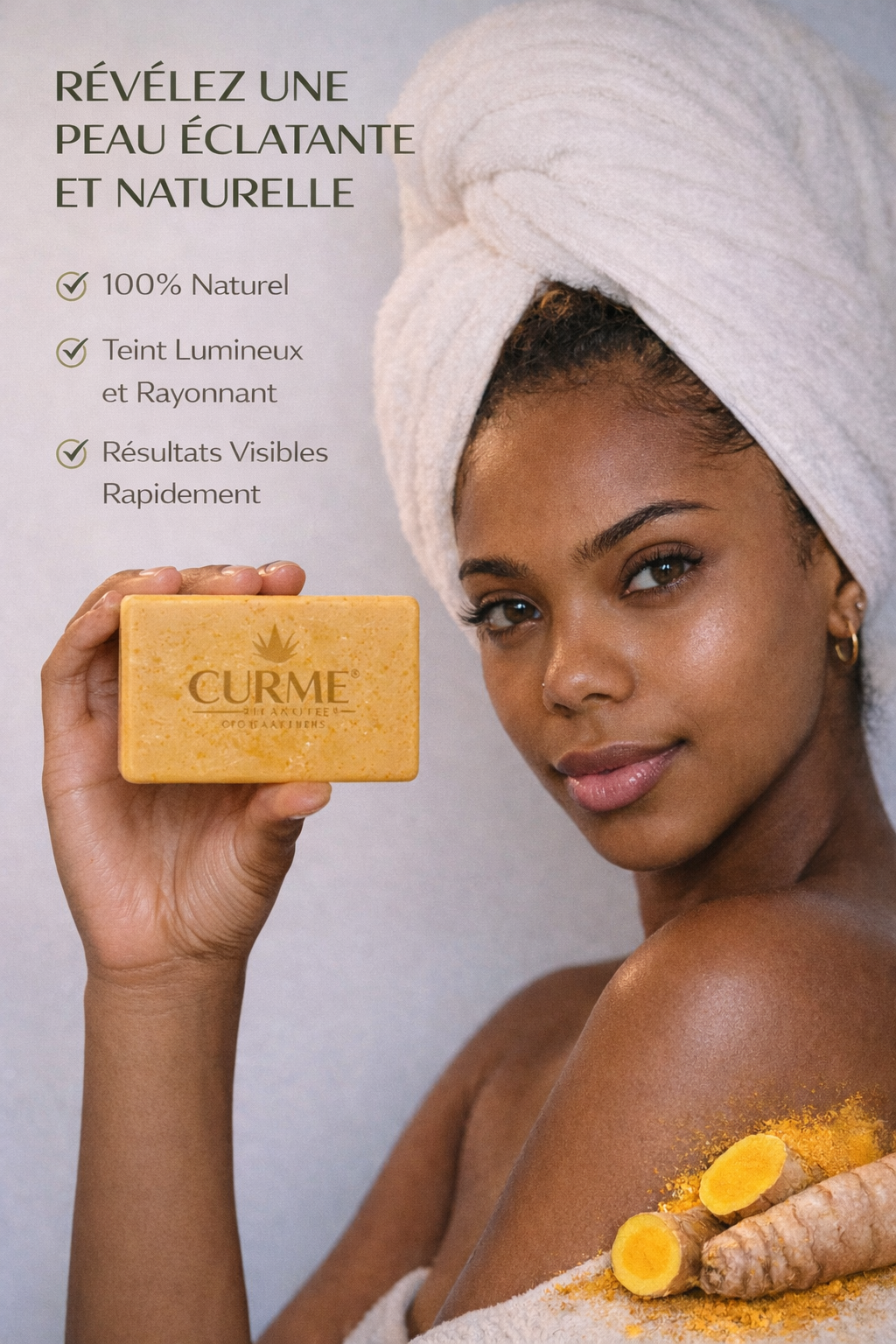 Savon au curcuma naturel – contre l’apparence des taches & hyperpigmentation (+1 OFFERT)