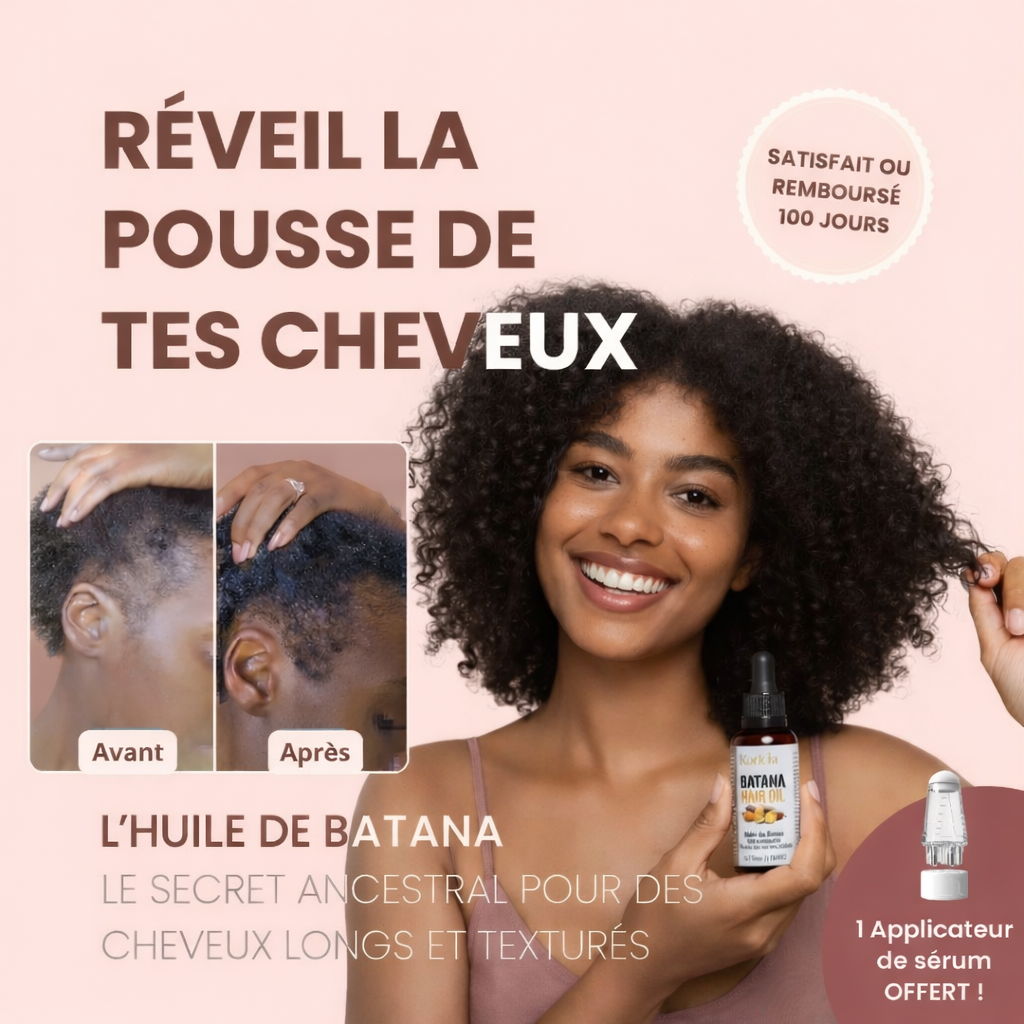 SÉRUM Curme™️ au Batana – Stimule la pousse des cheveux crépus naturellement